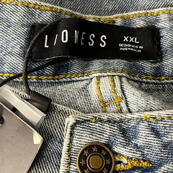 Lioness Talk Is Cheap Baggy Wide Leg Jeans XXL High Waist Light Wash Relaxed NWT - Picture 6 of 7